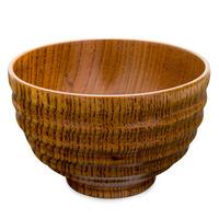 Wooden Ribbed Soup Bowl