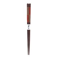 wooden chopsticks red alternate stripe pattern
