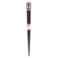 Wooden Chopsticks - Black, Lucky Cat Pattern