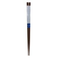 wooden chopsticks white blue dotted pattern