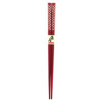 Wooden Chopsticks - Red, Polka Dot Pattern