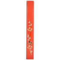 wooden chopsticks case rust red plum blossom pattern
