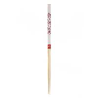 Wooden Cooking Chopsticks - White, Pink Clover Pattern