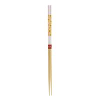 Wooden Cooking Chopsticks - White, Orange Pattern