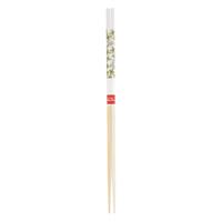 Wooden Cooking Chopsticks - White, Green Clover Pattern