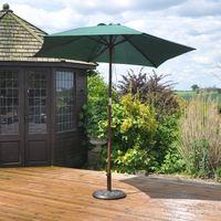 Wooden Stemmed 2.4m Garden Parasol in Green by Kingfisher