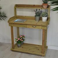 Wooden Garden Potting Table by Kingfisher