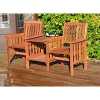 Wooden Companion Garden Love Duo Seat by Kingfisher
