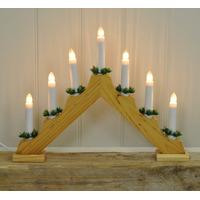 wooden christmas candle bridge light mains powered by premier