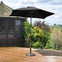 wooden stemmed 24m garden parasol in black by kingfisher