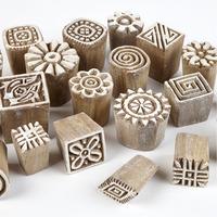 wooden stamps pack of 8 geometric designs