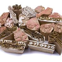 Wood Blocks - Assorted Designs. Pack of 8