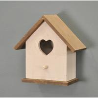 Wooden Birds Nest Box with Heart Entrance by Kingfisher