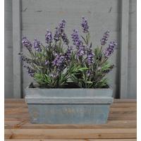 Wooden Trough Planter Blue Washed by Rustic Garden