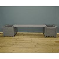Wooden Garden Bench with Planters in Grey by Fallen Fruits