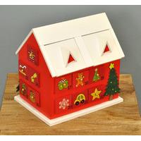 Wooden Traditional House Shaped Advent Calendar by Premier