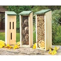 Wooden Insect Houses for Butterflies, Ladybirds and Bees (Set of 3)