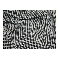 woven wool heavy coat weight fabric black white