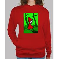 woman hooded sweater red caperucita