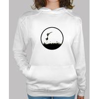 Women, hoodie, white