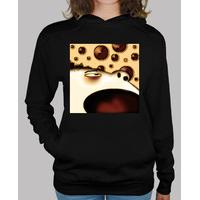 woman hooded sweater black child
