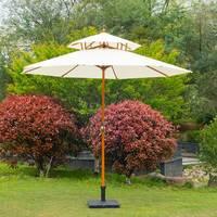 Wooden Parasol Canopy with Handle in Cream
