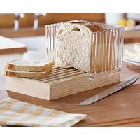 wooden bread board with slicer and crumb catcher pineacrylic