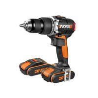 worx cordless 20v 20ah li ion hammer drill 2 batteries wx373