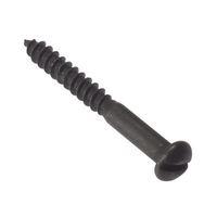 Wood Screw Slotted Round Head ST Black Japanned 1in x 10 Box 200