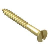 Wood Screw Slotted CSK Brass 5/8in x 6 Forge Pack 30