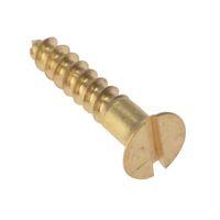 Wood Screw Slotted CSK Solid Brass 3/4in x 4 Box 200