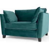 wolseley love seat peacock blue velvet