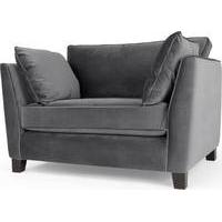 wolseley love seat pewter grey velvet