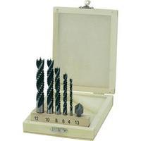 Wood twist drill bit 6-piece 4 mm, 6 mm, 8 mm, 10 mm, 12 mm Basetech 813235 Cylinder shank 1 Set