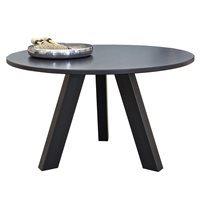 WOODEN CIRCLE DINING TABLE in Black Pine