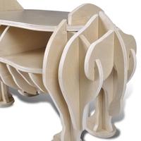 Wooden Rhino Home Decor Shelf Book Organizer Side Table