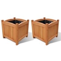 wooden planter 30 x 30 x 30 cm set of 2