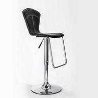 Worsley Bar Stool In Black Faux Leather With Chrome Base