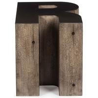 wooden alphabet r side table