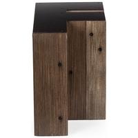 wooden alphabet f side table