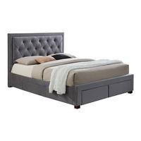 Woodbury King Fabric Storage Bed Frame, Grey, Choose Set