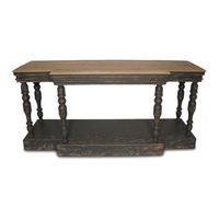 Woodcroft Console Table Bleached Oak Top, Wood/Black