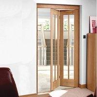 Worcester Oak Bifold Door with Clear Glass