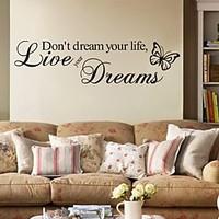 Words Quotes Wall Stickers Plane Wall Stickers Decorative Wall Stickers, PVC Material Removable Home Decoration Wall Decal