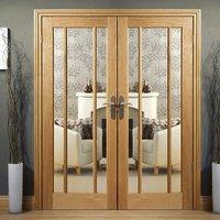 Worcester Oak Door Pair with Clear Safety Glass, Pairmaker