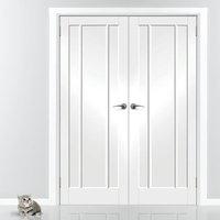 Worcester White Primed 3 Panel Door Pair