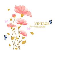 Woman Wedding Room Pink Lily Flower Vintage Wall Stickers Environmental Romance Butterfly Wall Decals