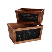 Wooden Crate Set of 2 with Blackboard