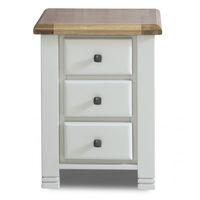 woodstock 3 drawer bedside grey and oak