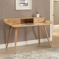 Worcester Wooden Laptop Desk In Natural Ash With 2 Drawers